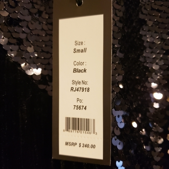 NWT Black Romeo Juliet Couture Sequin Velvet Dress - Picture 9 of 10